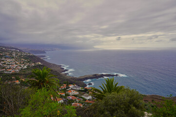 View of the north coast of Tenerife. It is a cliffy and inaccessible coast bathed by intense waves.