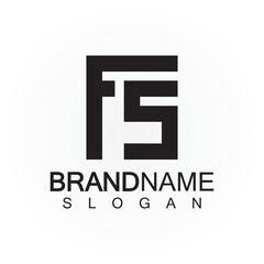 Alphabet letters monogram logo FS  elegant and Professional black color letter icon design