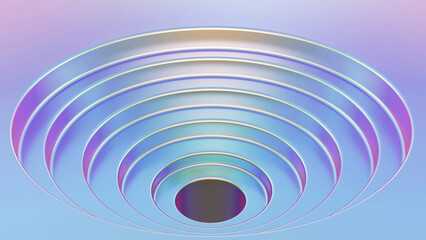 minimalist architectural iridescent 3d render