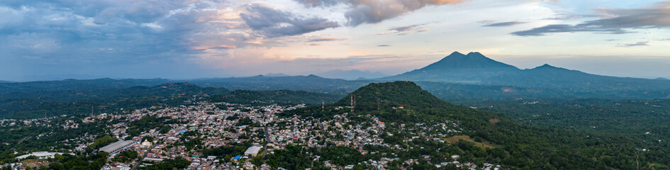 Cojutepeque, El Salvador, foto panorámica de la ciudad de Cojutepeque - obrazy, fototapety, plakaty