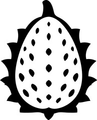 Soursop fruit slice icon