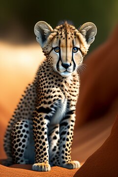 portrait of a cheetha cub