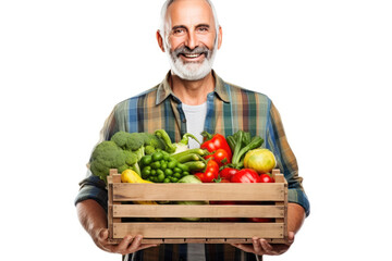 Rural Grower Displaying Bountiful Vegetable Crop