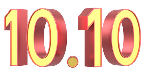 10.10 sale. October sale. 3D illustration.