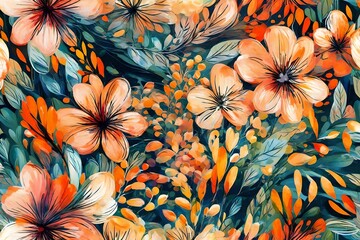 abstract flowers and foliage texture