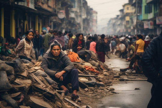 Earthquake Survivors Seeking Shelter