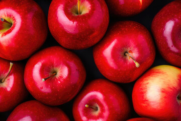 Fototapeta na wymiar Rich Red Apple Fruits as Backdrop