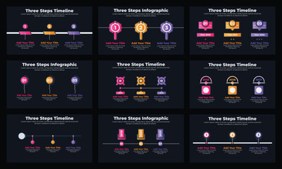 Naklejka premium Modern timeline diagram and infographic template for business presentation set
