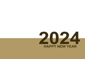 New Year wishes, Text: happy new year 2024 in gold/brown 