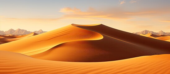 Fototapeta na wymiar Morocco s Erg Chebbi near Merzouga boasts golden dunes