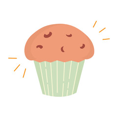 Cupcake color icon vector isolated on white background.