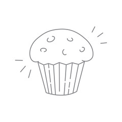 Cupcake icon line art, editable stroke.