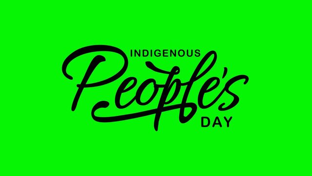 Indigenous People's Day Text Animation with Green Screen Background. Great for Indigenous People's Day Celebrations, for banner, social media feed wallpaper stories