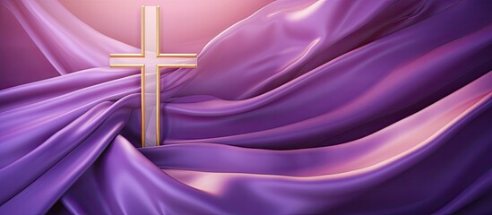 illustration of a Christian symbol for online worship service representing penance and mourning in Advent and Lent