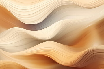 Abstract background with smooth lines in cream color and brown color