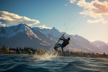 Kiteboarding, Kitesurfing, Wind sports, generative Ai