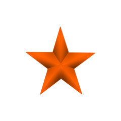 Fototapeta premium Orange Five Pointed Star, Star Clipart, image with transparent background.3d golden star