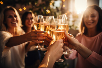 Friends celebrating a special occasion with a toast of sparkling wine