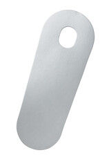  Front view of silver paper blank hang tag