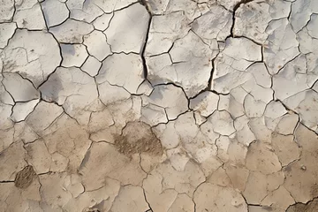 Foto op Canvas Cracked dry clay soil texture or background. Effects of climate change, desertification and droughts © colnihko