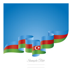 New Azerbaijan light blue red green wavy flag ribbon concept design template. Premium Azerbaijan flag vector design on abstract blue background