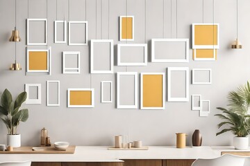 wall frame mockup in white