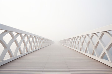 Minimalist bridge or walkway with stark lines and symmetry