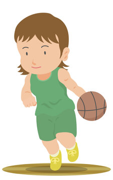 ドリブル　バスケットボール　女子