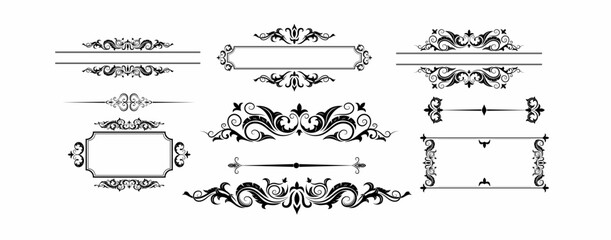 collections vector vintage wedding ornaments - obrazy, fototapety, plakaty