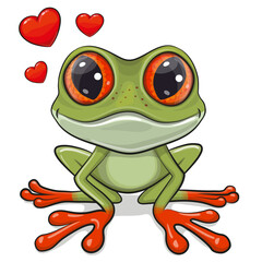 Cartoon Frog isolated on a white background