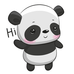 Cartoon Panda isolated on a white background.
