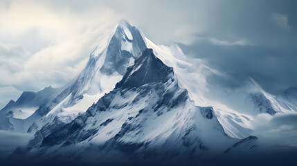 Fototapeta na wymiar Majestic Snow Capped Peaks in the Winter