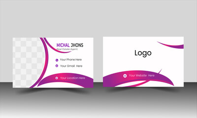 Set of modern and creative business card print templates. Personal visiting card with company logo. Stationery design with simple modern luxury elegant abstract Vector illustration design.