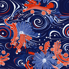 Abstract blue repeat pattern