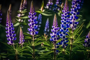 Lupine blossom in a gallery at home