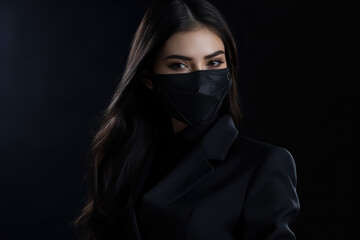 Woman wearing a stylish mask, symbolizing the importance of safety and fashion in the modern world