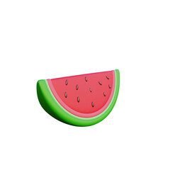 watermelon 3D Illustration Banner and Background