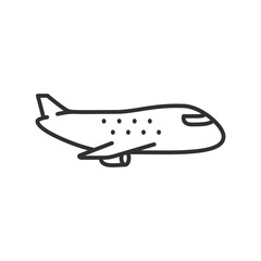 Large passenger airplane, linear icon. Line with editable stroke
