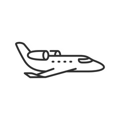 Fototapeta na wymiar Jets private passenger plane, linear icon. Line with editable stroke
