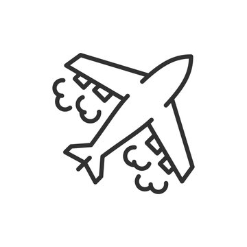 Airplane, Linear Icon. Line With Editable Stroke