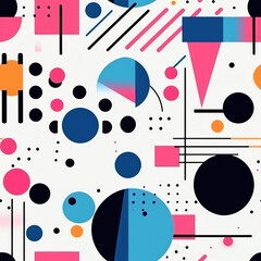 Obraz premium Abstract modern shapes repeat pattern minimal retro