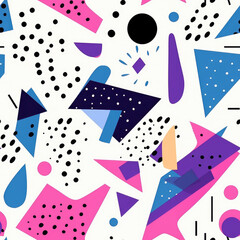 Abstract modern shapes repeat pattern minimal retro