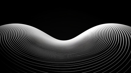 Illustration of a abstract wavy object in black and white