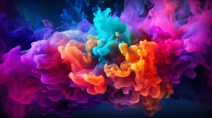 Colorful smoke floating in the air