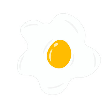 recommend clip art: One fried egg icon. Omelet symbol, breakfast sign, omelet silhouette, morning menu vector illustration
