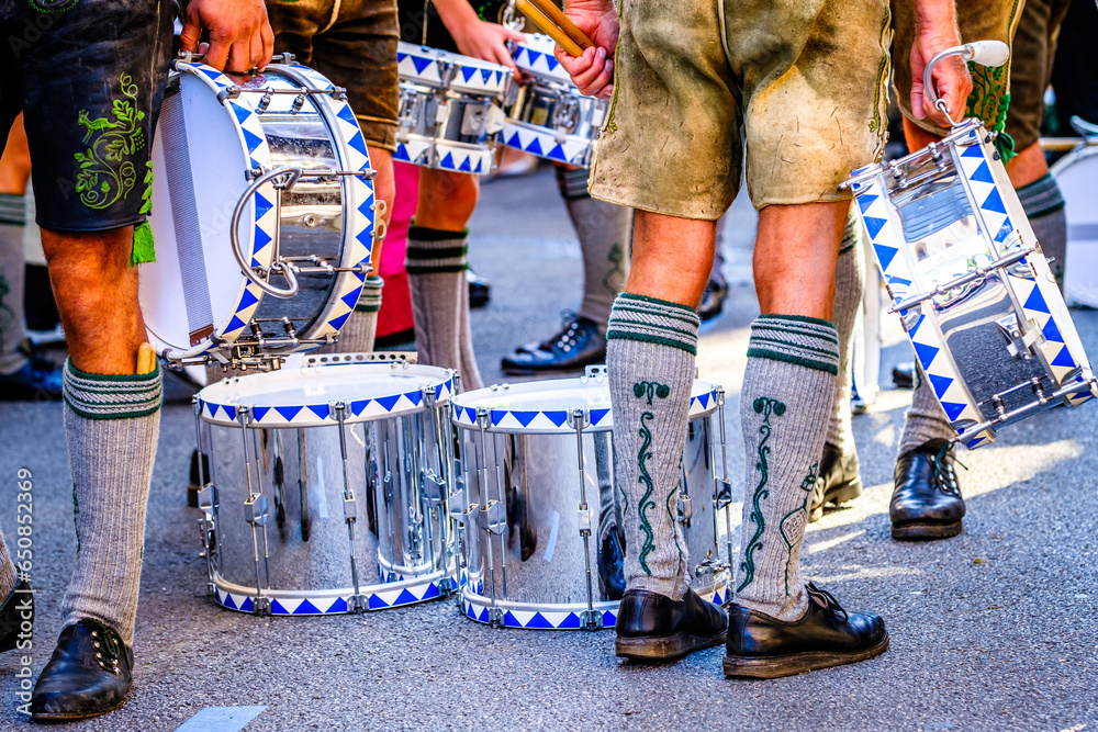 Wall mural typical music instrument of a bavarian brass band