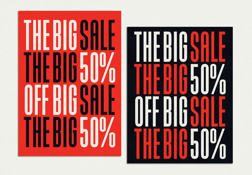 Big Sale Bold Typography Poster Layout