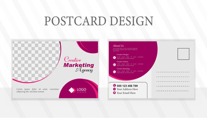 Postcard design template. Postcard real estate, business postcard, postcard template, post card, postcard layout