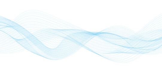 Abstract vector background with smooth color wave. Smoke wavy lines. Vector blue waves background