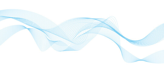 Abstract vector background with smooth color wave. Smoke wavy lines. Vector blue waves background